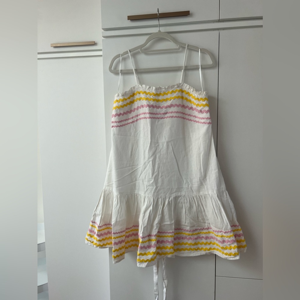 Rick rack shift dress with removable belt